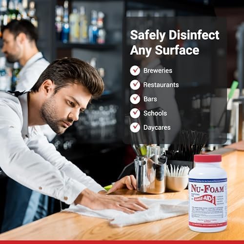 Nu-Foam Sanitizing Tablets for Bar Glassware – Superior Rinse Aid - Hand Washing Bar, Tavern, Brewery Supplies - Spotless Serving Glasses - 3 Pack 300 Tablets/ 1,800 Quarts Sanitizing Solution