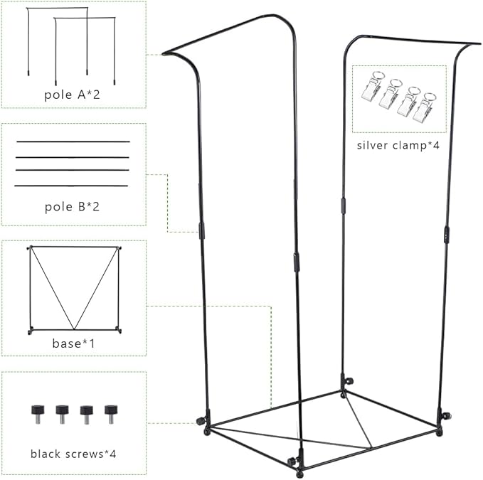 Trash Bag Holder, Metal Garbage Bag Holder, 30-45 Gallon Portable Trash Bag Holder Stand, Multi-use Leaf Bag Holder for Yard, Camping, Party, Wedding