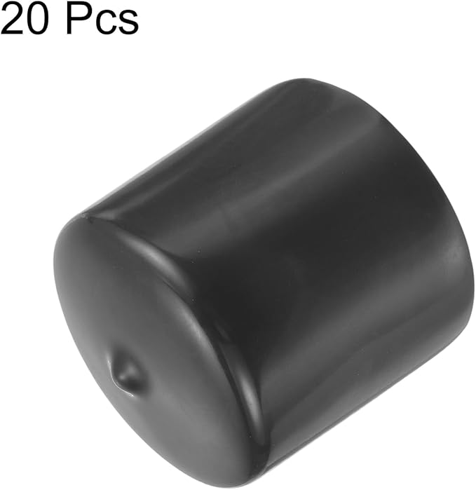 uxcell 20pcs Rubber End Caps 44mm(1 3/4") ID Vinyl Round Tube Bolt Cap Cover Thread Protectors Dark Grey