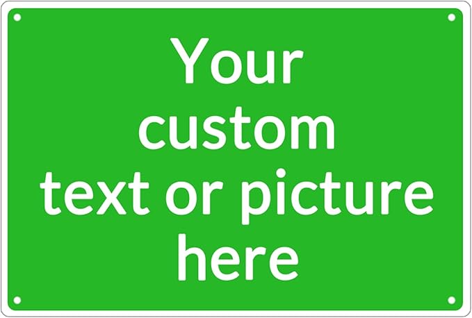 Personalized Aluminum Metal Signs - Weatherproof, Custom Text & Picture, Multiple Sizes, Hazard, Garden, Custom Door, Business Signs