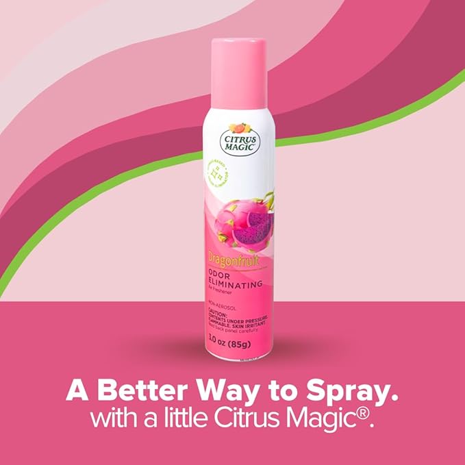 Citrus Magic Odor Eliminating Air Freshener Spray, Dragonfruit, 3-Ounce, Pack of 3
