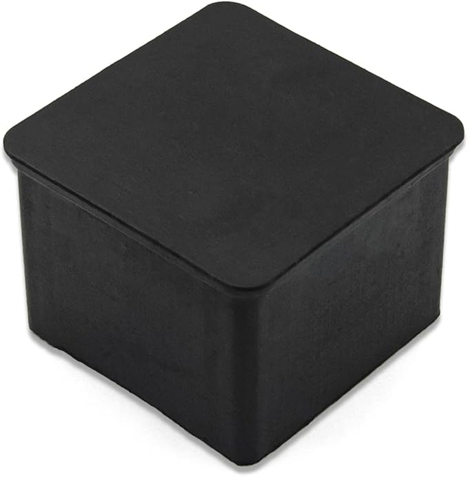 Flyshop Non-Slip Thick Rubber Leg Tips Floor Protectors Square Chair Leg Caps 20pcs, Black, 35 mm x 35 mm, 1-3/8" x 1-3/8"