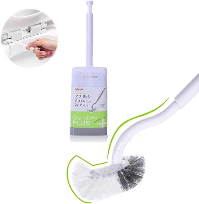 Marbarsse Bathroom Toilet Bowl Brush and Holder, Curved Design Toilet Brush for Deep Cleaning Under Rim, Best Toilet Brush Set, Easy Handy CompactToilet BowlCleaner Brush for Bathroom, 1 Pack