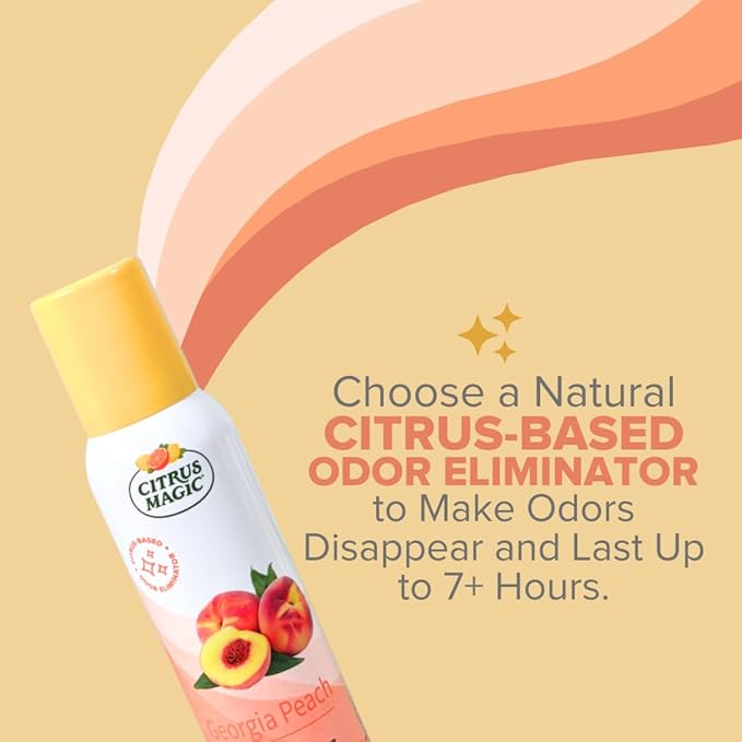 Citrus Magic Odor Eliminating Air Freshener Spray, Georgia Peach, 3-Ounce, Pack of 3