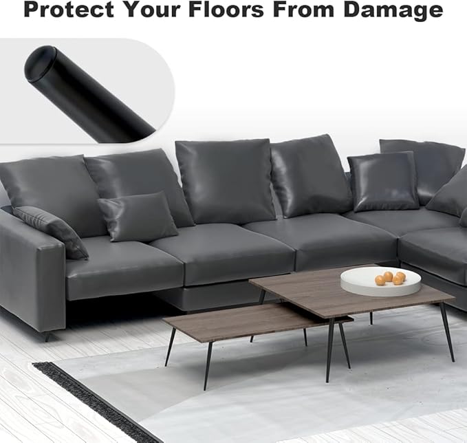 4PCS 6 Inch Matte Black Tapered Angled Legs for Furniture, Metal Mid Century Mordern Feet, Heavy Duty Slanted Stand Legs Kit for Couch, Coffee Table, Desk, Dresser, Sofa, Chair