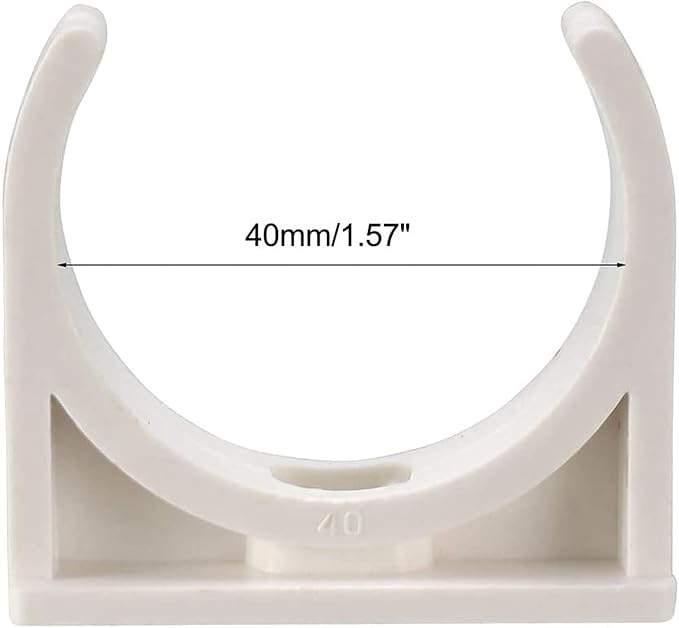 30 Pcs U-Shaped PVC Water Pipe Clamps, U-Shaped Buckles Fit for 1-1/2" (40mm) Water Pipes and TV Trays Tubing Hose Hanger Support Pex Tubing (White)