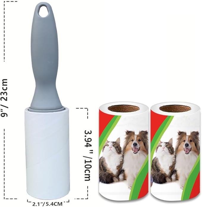 Pet Hair Lint Rollers, 3 Pack, 90 Sheets Each– Reusable Sticky Roller for Pet Hair, Cat & Dog Hair Remover, Lint Remover, Pet Hair Remover for Furniture, Clothing & Cars