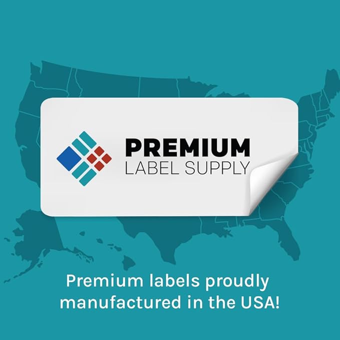 Premium Label Supply Bright Neon Color Fluorescent Sticker Labels - 1.5" x 1.5" Square Labels - (Fluorescent Yellow, 600 Labels)
