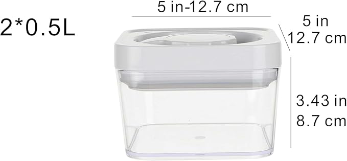 Amazon Basics Airtight Food Storage Containers, BPA Free, with Twist/Turn Lids, for Kitchen Pantry Organization, 10-Piece Square Set, Clear Plastic