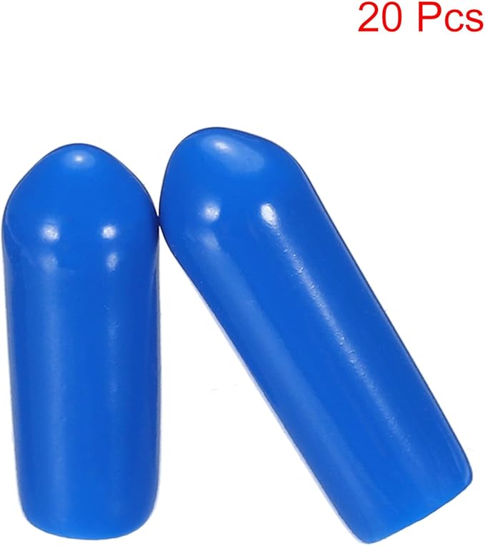 uxcell 20pcs Rubber End Caps 4.5mm ID Vinyl PVC Round Tube Bolt Cap Cover Screw Thread Protectors Blue