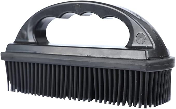Rubber Pet Hair Removal Brush Lint & Cat Dog Hair Remover Brush Pet Silicone Lint and Debris Remover for Cleaning, Grooming, Home,Black