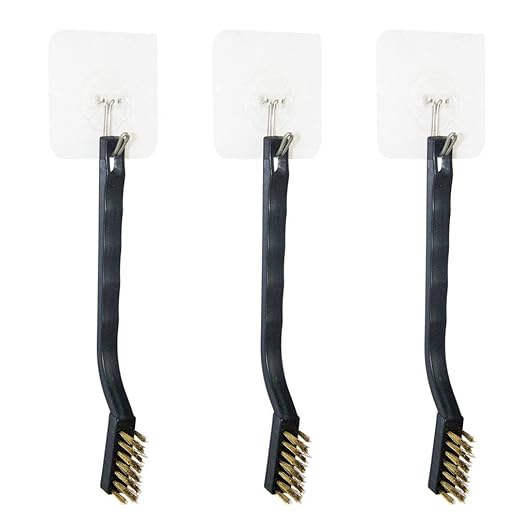 9PCS Mini Brass Brushes Set, Curved Handle Scratch Wire Toothbrush, Cleaning Welding Slag and Rust