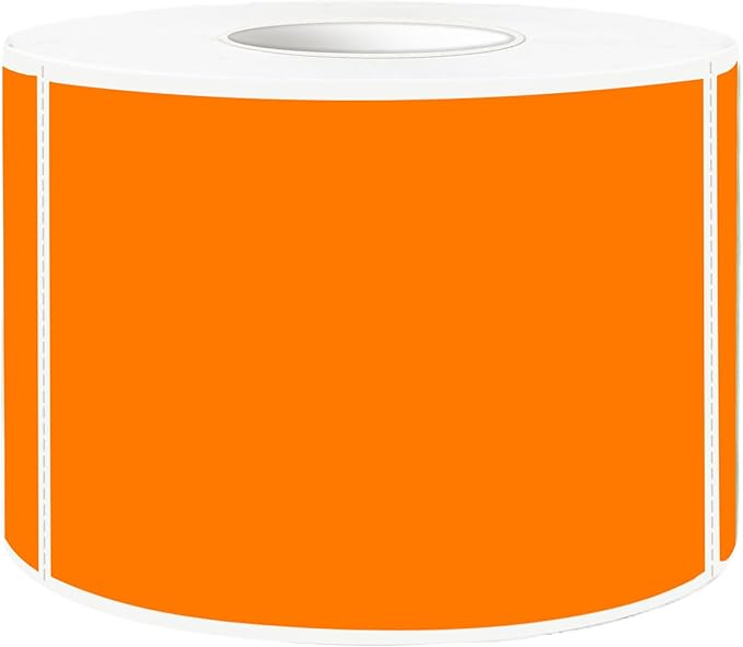STARLIBOO Neon Colored Labels Stickers 3 x 2 Inch, Rectangle Moving Labels Stickers, 250Pcs Garage Sale Price Stickers, Adhesive Moving Labels for Boxes- Fluorescent Orange