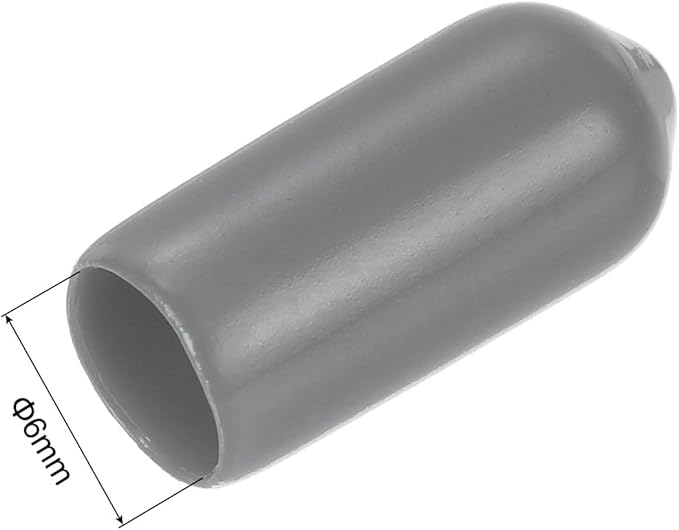 uxcell 20pcs Rubber End Caps 6mm(1/4") ID Vinyl PVC Round Tube Bolt Cap Cover Screw Thread Protectors Dark Grey