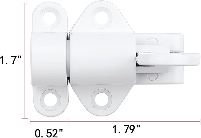 8 Packs Self-Closing Latches，White Spring Door Lock，Resilient Bolt Latch Aluminum Alloy Safety Automatic Spring Barrel Slide Door Lock with Screws,Used for Gate,Window and Cabinet etc