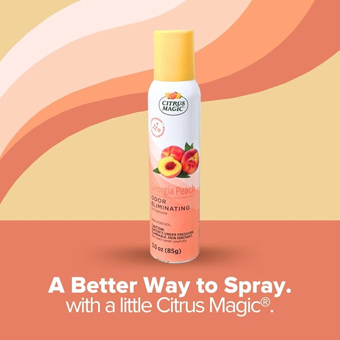 Citrus Magic Odor Eliminating Air Freshener Spray, Georgia Peach, 3-Ounce, Pack of 3