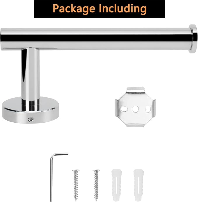 NearMoon Bathroom Toilet Paper Holder, Premium SUS304 Stainless Steel Rustproof Wall Mounted Toilet Roll Holder for Bathroom, Kitchen (3 Pack, Chrome Finish)