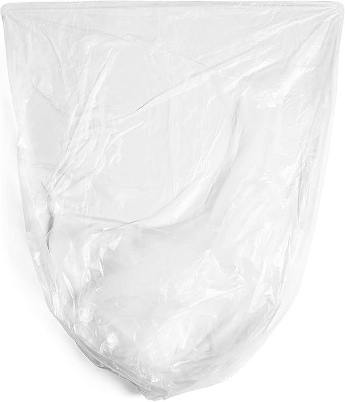 Aluf Plastics High Density Trash Bags, 33 Gallon, 500 Count, 11 Micron (eq), 33" x 40", Clear, for Bathroom, Office, Industrial, Commercial, Janitorial, Municipal, Recycling