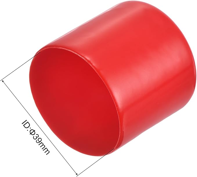 uxcell 20pcs Rubber End Caps 39mm ID Vinyl Round Tube Bolt Cap Cover Thread Protectors Red