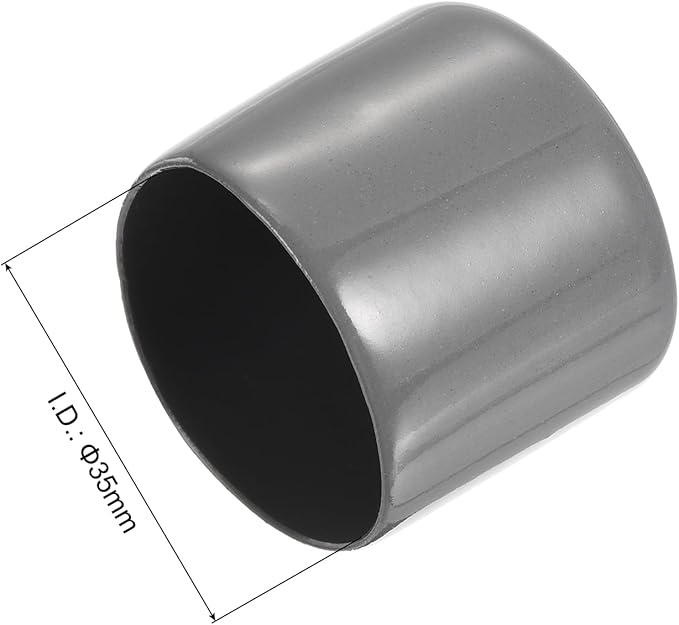 uxcell 20pcs Rubber End Caps 35mm ID Vinyl Cap Cover Screw Protectors Dark Grey