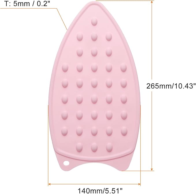 HARFINGTON Silicone Iron Rest Pad, Multipurpose Iron Hot Resistant Mat Iron Rest Plate for Ironing Board Hot Heat Resistant Steam Compact Mat, Pale Pink