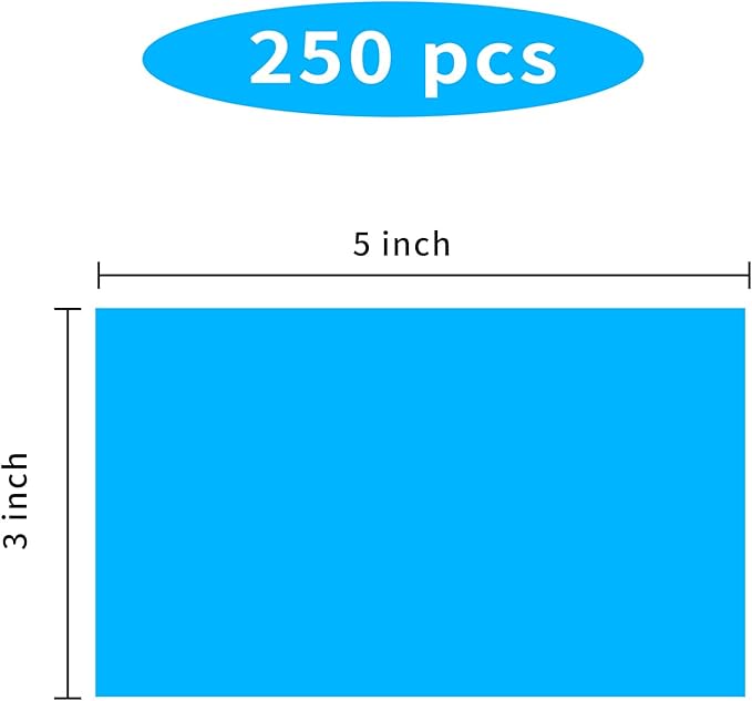 STARLIBOO 3"X5" Rectangle Colored Labels, Removable Moving Labels for Boxes, Permanent Warehouse Moving Stickers Square Label (250Labels, Blue)