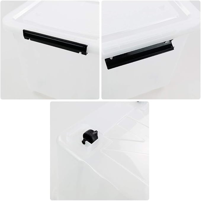 4-Pack Clear Plastic Storage Bins with Lid, 42 L Large Plastic Storage Box