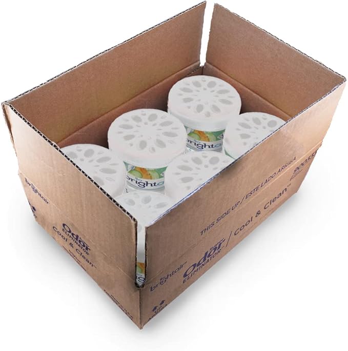 Bright Air 14 oz. Super Odor Eliminator, For Medium-Size Spaces, Cucumber Water & Fresh Melon Scent, Case of 6, Odor Eliminator & Air Freshener, Natural Essential Oils, Lasts Up to 90 Days Each