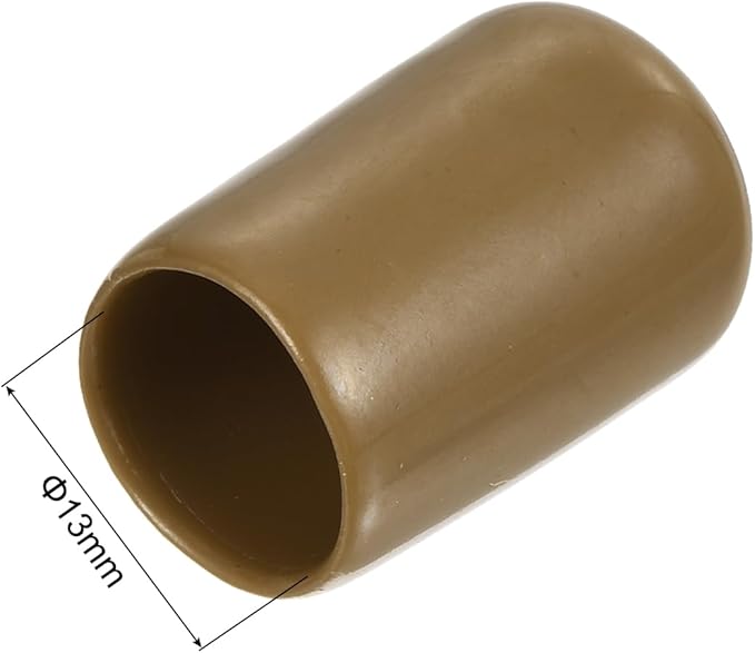 uxcell 20pcs Rubber End Caps 13mm ID Vinyl PVC Round Tube Bolt Cap Cover Screw Thread Protectors Light Brown