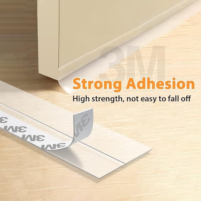 36 Ft Door Weather Stripping Door Seal Strip Tape,Silicone Door Draft Stopper,Self Adhesive Shower Door Bottom Seal and Door Insulation Strip for Door Frame Windows and Glass Gaps (Transparent, 25mm)