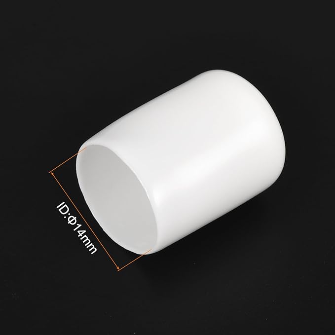 uxcell 20pcs Rubber End Caps 14mm(9/16") ID Vinyl Round End Cap Cover Screw Thread Protectors White