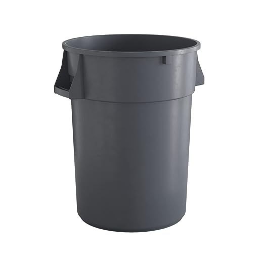 44 Gallon Gray Round Commercial Trash Can