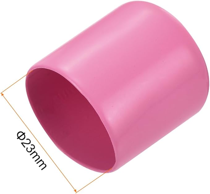 uxcell 20pcs Rubber End Caps 23mm ID Vinyl PVC Round Tube Bolt Cap Cover Screw Thread Protectors Pink