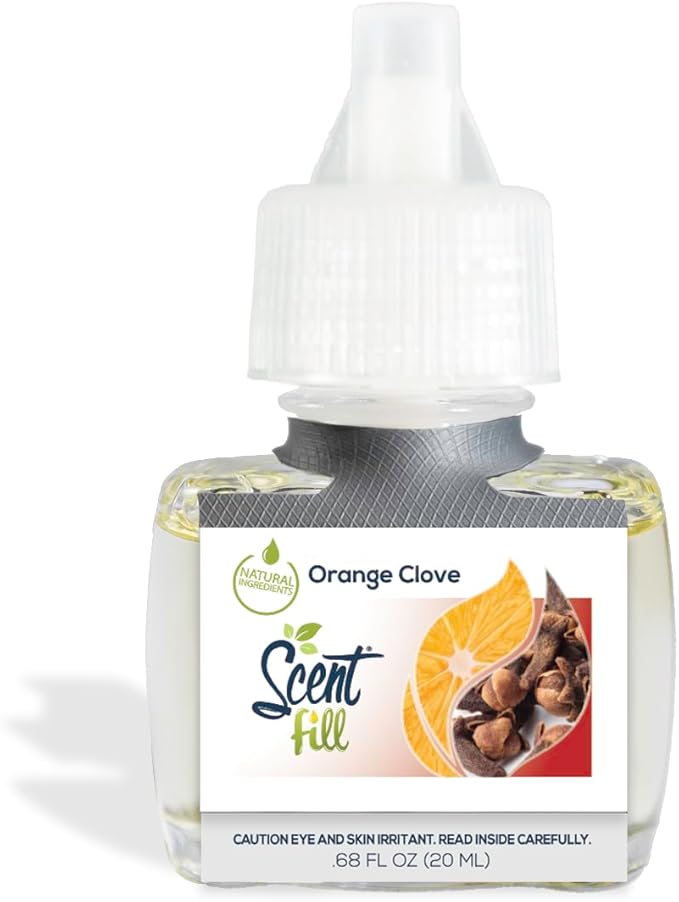 Scent Fill Orange Clove Plug in Air Freshener, 4 Scented Oil Refills