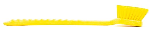 SPARTA 40501EC04 Plastic Large Scrub Brush, Kitchen Brush, Utility Brush With Long Handle For Cleaning, 20 Inches, Yellow