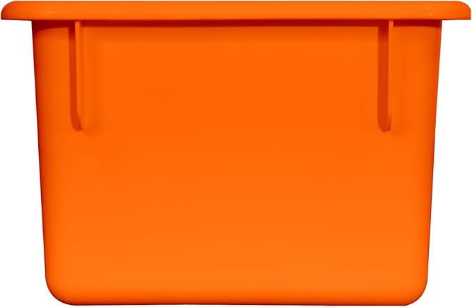 Wood Designs Cubby Storage Bin, Heavy Duty Plastic Containers for Kids Orange Cubby Tray Set of 30
