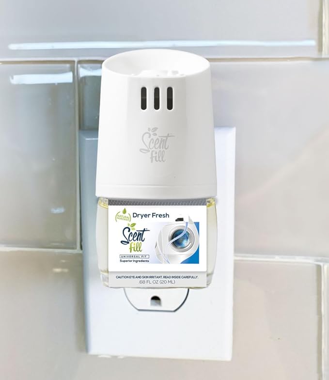 Scent Fill Dryer Fresh Plug in Air Freshener, 4 Scented Oil Refills