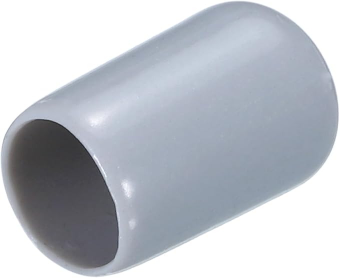 uxcell 20pcs Rubber End Caps 8mm(5/16") ID Vinyl PVC Round Tube Bolt Cap Cover Screw Thread Protectors Grey