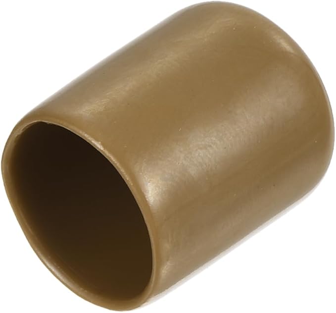 uxcell 20pcs Rubber End Caps 15.5mm(5/8") ID Vinyl PVC Round Tube Bolt Cap Cover Screw Thread Protectors Light Brown