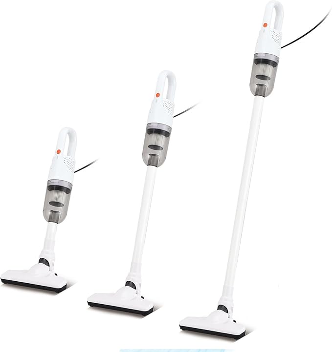 Handheld Vacuum Cleaner,Ultra-Lightweight Mini Portable Vacuums for Home, 6 in 1 Stick Vac Cleaners for Car,Pet Hair(White Corded)