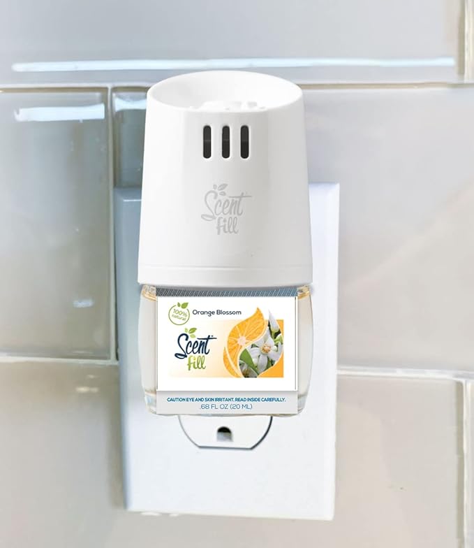Scent Fill 100% Natural Orange Blossom Plug in Air Freshener, Scented Oil Refills, 3 Refills