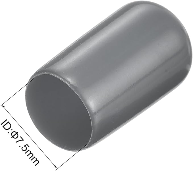 uxcell 20pcs Rubber End Caps 7.5mm ID Vinyl Round Tube Bolt Cap Cover Thread Protectors Dark Grey