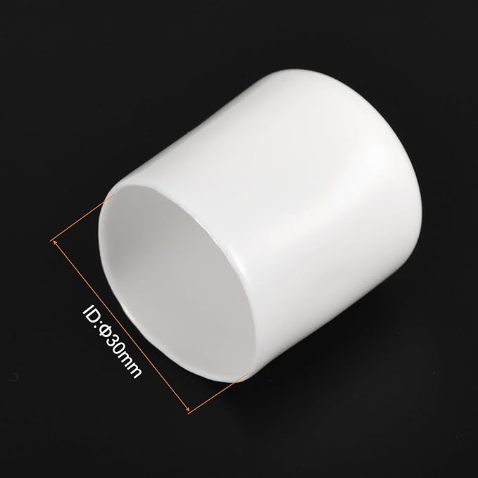 uxcell 20pcs Rubber End Caps 30mm ID Vinyl Round End Cap Cover Screw Thread Protectors White