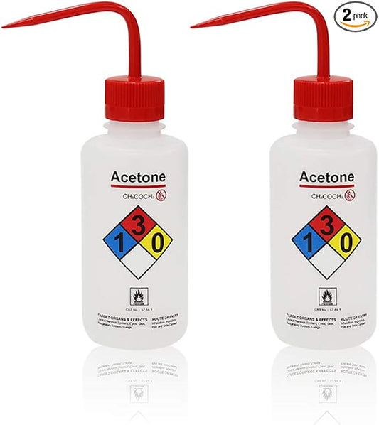 2pcs of Safety Wash Bottles, Vol.500ml 17oz, Acetone Wash Bottle, LDPE Material, LVM004