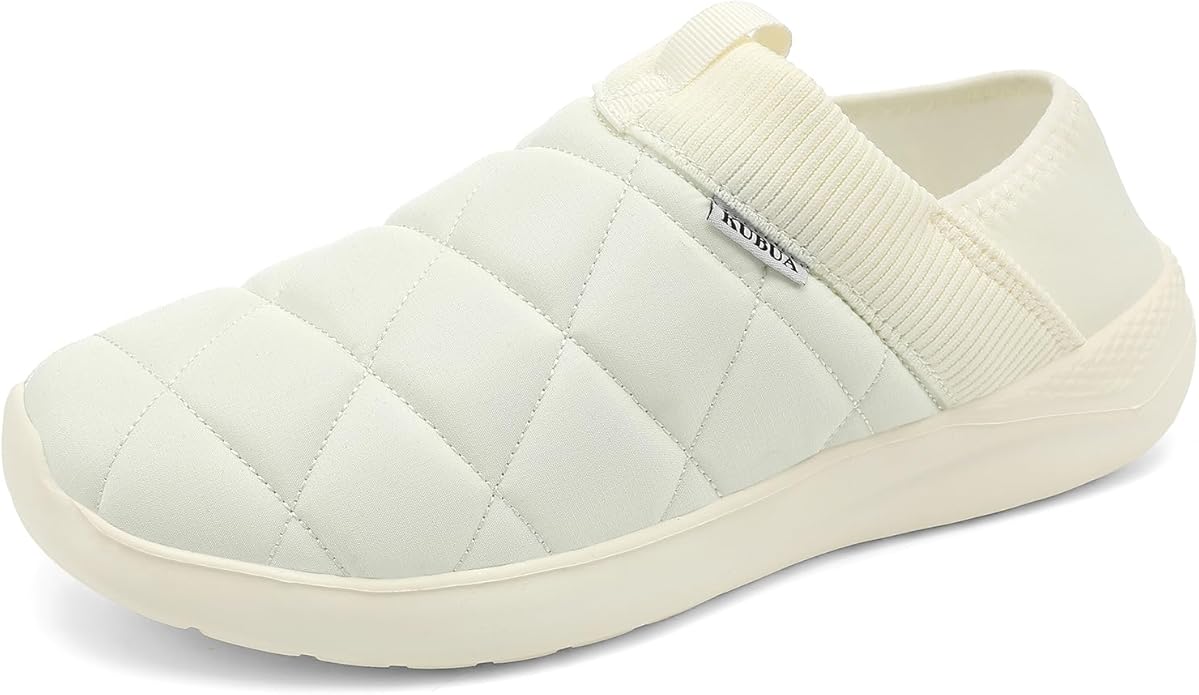 KUBUA Slippers for Men and Womens Indoor House Shoes Plush Slip on Outdoor Garden Loafers