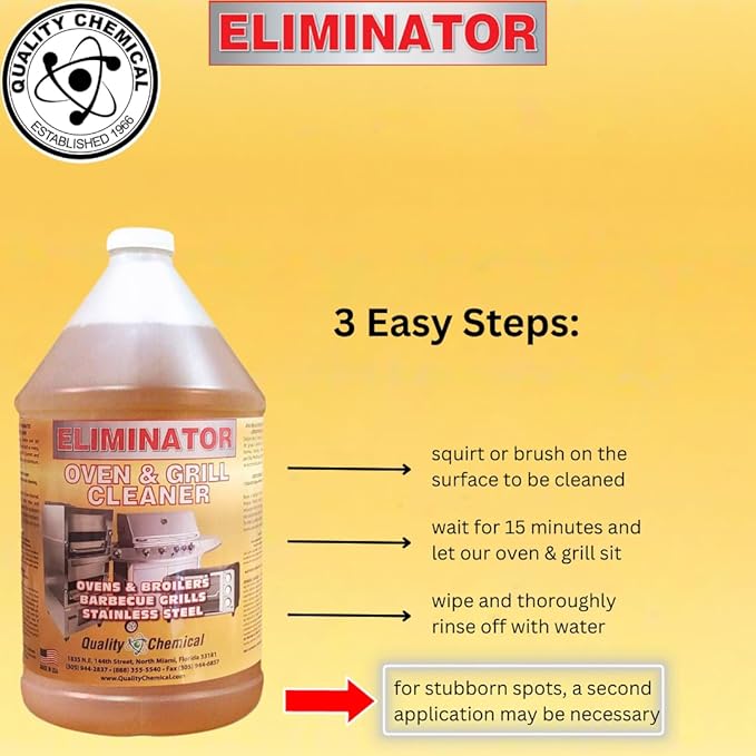 Quality Chemical Oven Cleaner & Grill Cleaner - Heavy-Duty/Fast Acting & Easy to Use/Degreaser/Heavy Duty Oven Cleaner/Best Oven Cleaner/Made in USA - 128 oz (Pack of 1)