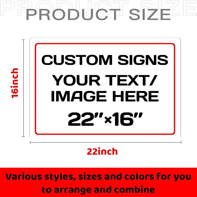 Personalized Aluminum Weatherproof Metal Signs - Multiple Sizes, Custom Text & Picture, Hazard, Garden, Custom Door Signs