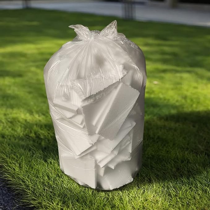 TYPLASTICS 55 Gallon Clear Trash Can Liners - 36" x 60" - High Density Garbage Bags - Case of 200 - Multipurpose for Office, Outdoor, Recycling, Industrial and Commercial