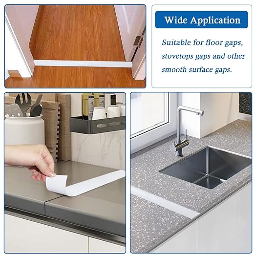 Floor Transition Strip Self Adhesive Floor Cover Strips Laminate 3" Wide Vinyl Flat Divider Transitions (7.5cm, 3.3Ft, White)