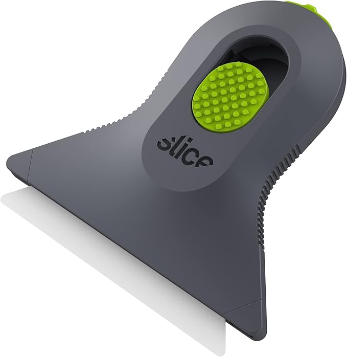 Slice 10590 Small Scraper, Ceramic Blade, Lasts 11x Longer Than Metal, Finger Friendly, Comfortable to Use, No Strain on Thumb or Hand, Auto-Retractable, Compact Size, Left or Right Hand